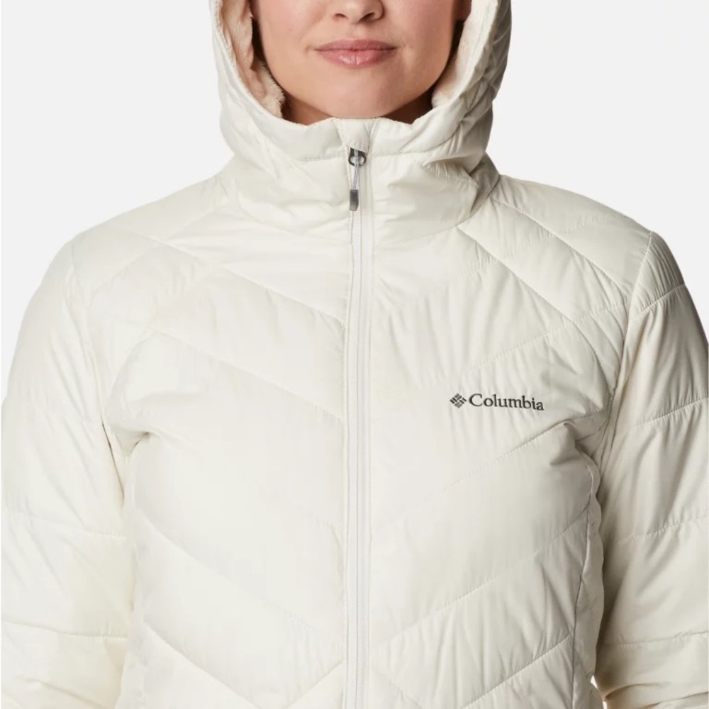 Columbia NWT Women's Heavenly Long Hooded Jacket Sz L Water Resistant Insulated - Picture 4 of 9